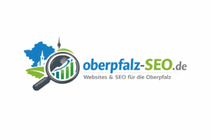 Logo von oberpfalz-seo.de mit Lupe, Wachstumssymbol und regionalem Bezug zur Oberpfalz – Dienstleistung für Websites und Suchmaschinenoptimierung
