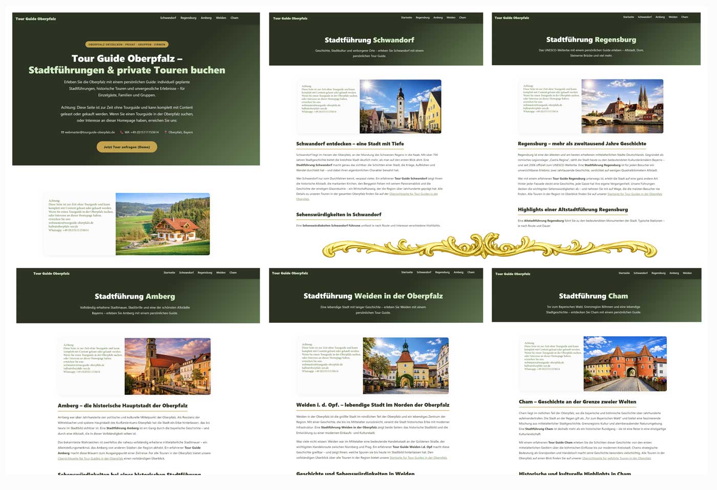 Stadtführungen in der Oberpfalz mit Angeboten in Regensburg, Amberg, Weiden, Cham und Schwandorf – Oberpfalz SEO optimiert - Homepage  Übersicht 